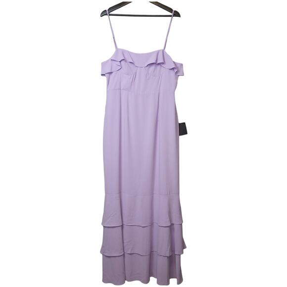 NWT Lulus Lively Evenings Lavender Strappy Tiered Maxi Dress XL Fairy Flowy - Picture 3 of 15